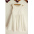 Ruffled Neck Ivory Cotton Knee Length Flower Girl Dress